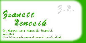 zsanett mencsik business card